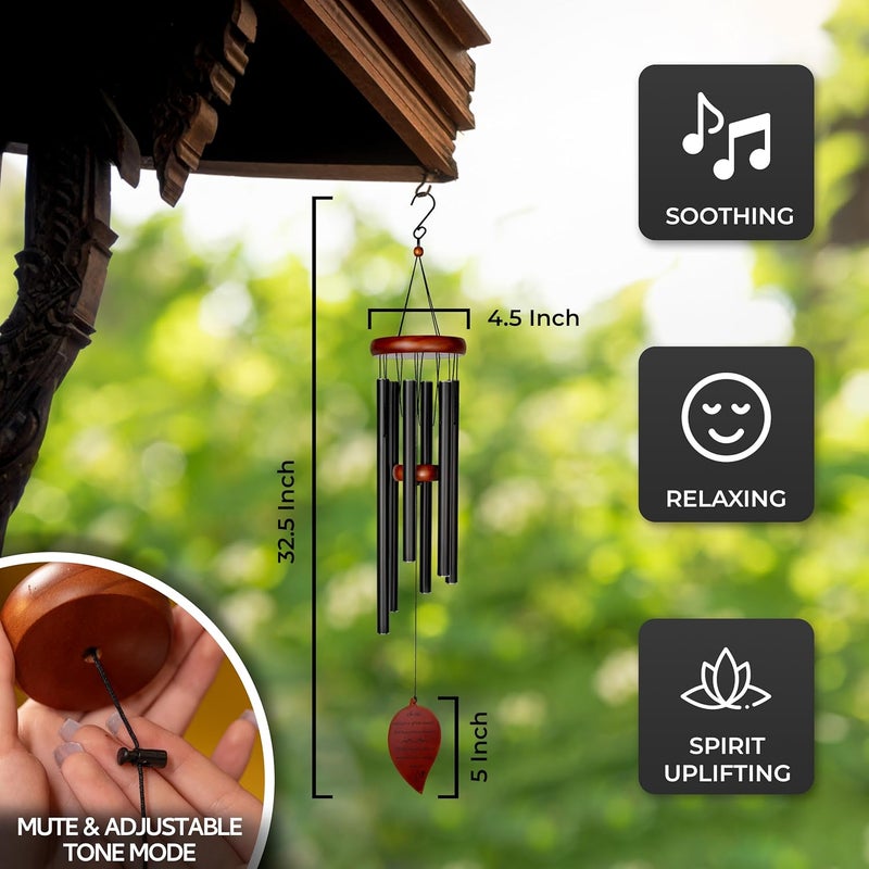 Windsplay Best Memorial Wind Chimes for Outside - 32.5" Sympathy Wind Chimes Memorial Gifts for Loss of Loved One - in Remembrance Gifts - Best Bereavement Gift Idea for Loss of Loved One - Unique Funeral Gift - Image 2